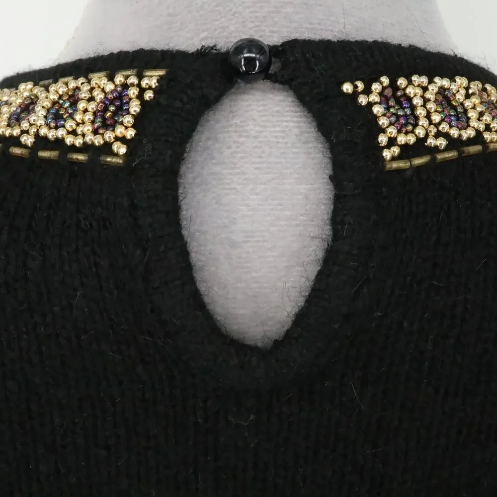 Marnie West Sweater Womens Small Silk Blend Beads Sequins Pullover Ugly Vintage